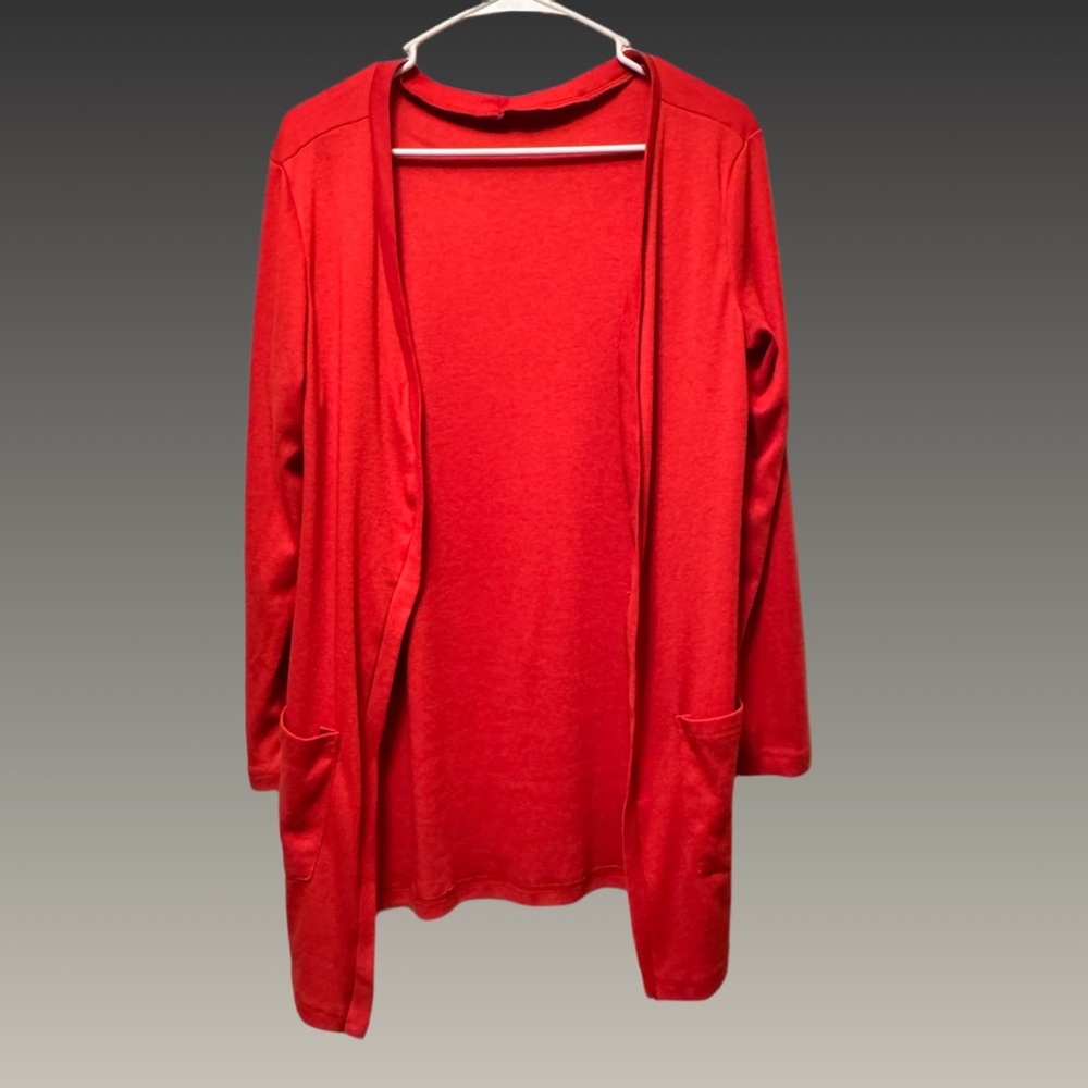 Burnt‎ Orange Open Front Women's Sweater Sz Small